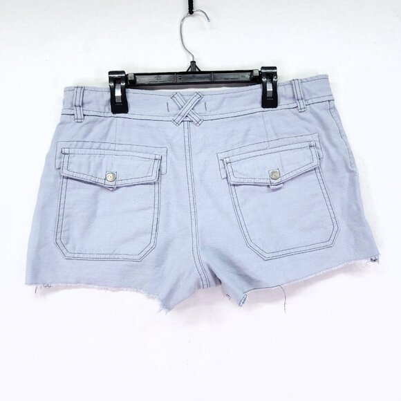 Free People Chino Shorts Womens Size 8 Cotton Gray Raw Fray Hem - Picture 2 of 12